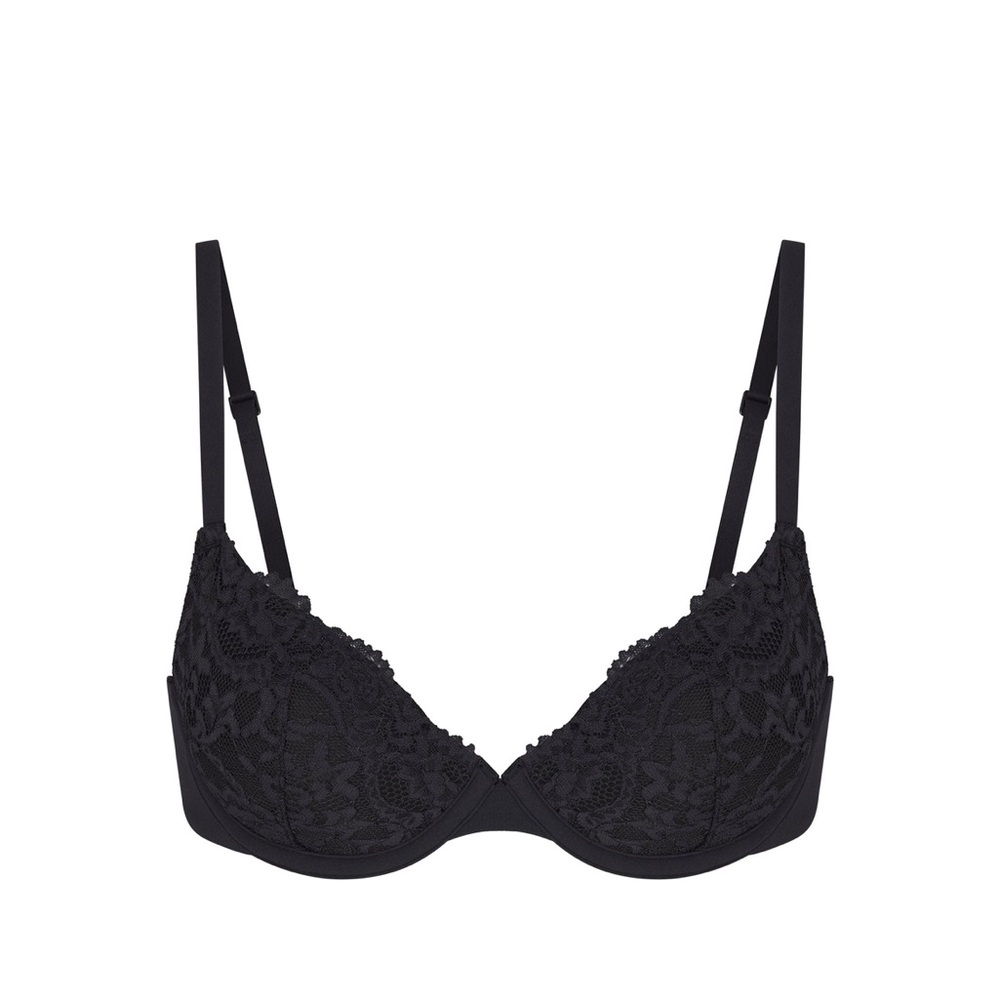 Skims Fits Everybody Onyx Lace T Shirt Bra